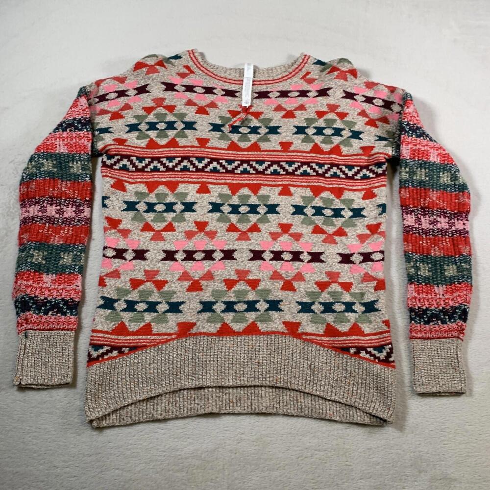 Aeropostale Sweater Womens Size XL Multicolor‎ Acrylic Blend Knit Geometric NWOT